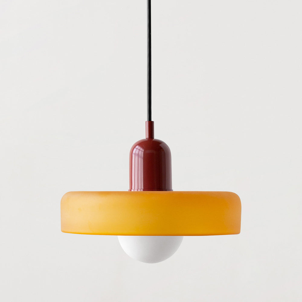 Bauhaus Pendelleuchte Aus Farbigem Glas