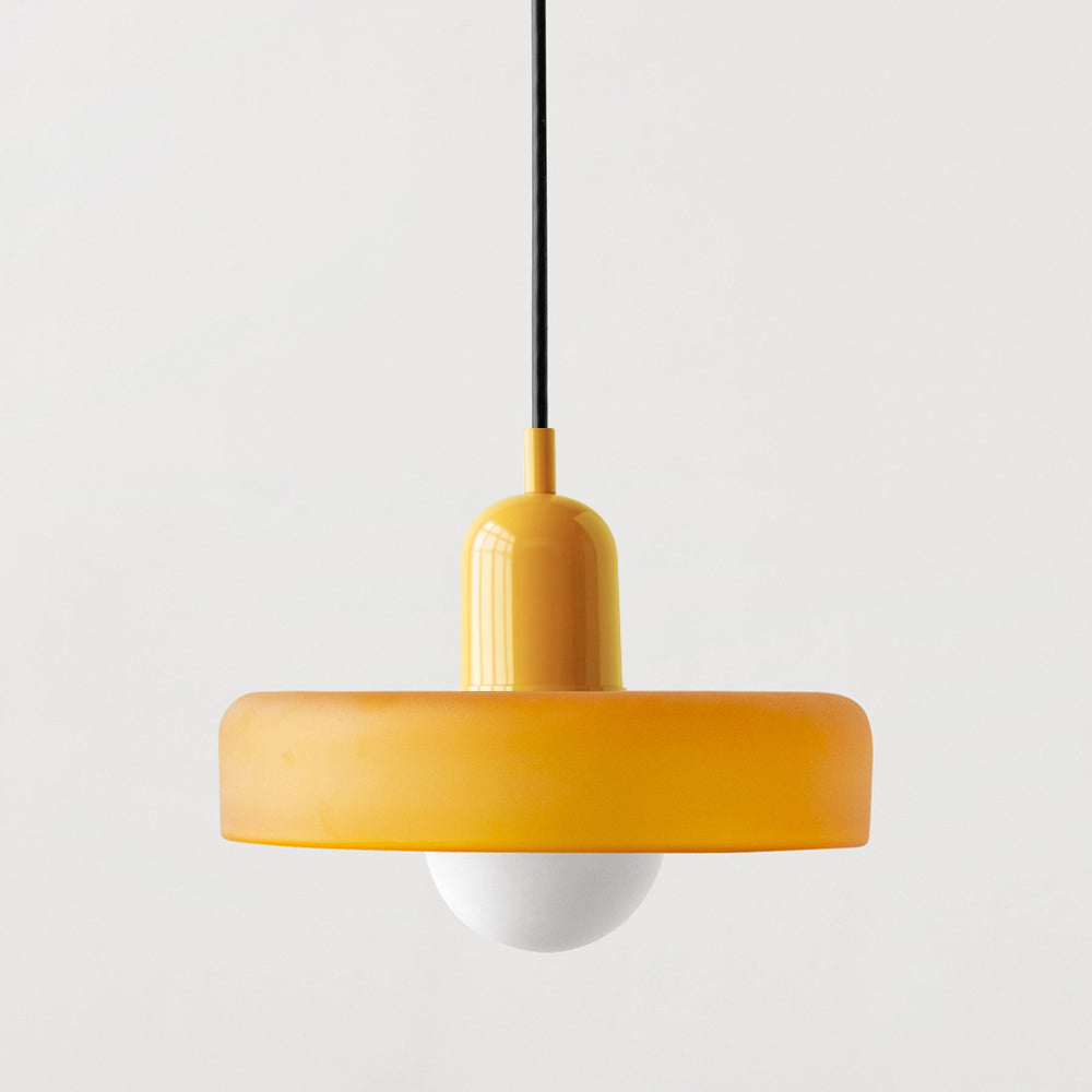 Bauhaus Pendelleuchte Aus Farbigem Glas