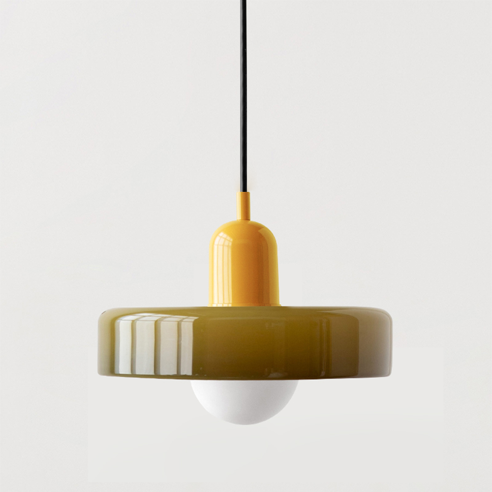 Bauhaus Pendelleuchte Aus Farbigem Glas