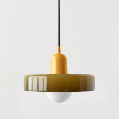 Bauhaus Pendelleuchte Aus Farbigem Glas