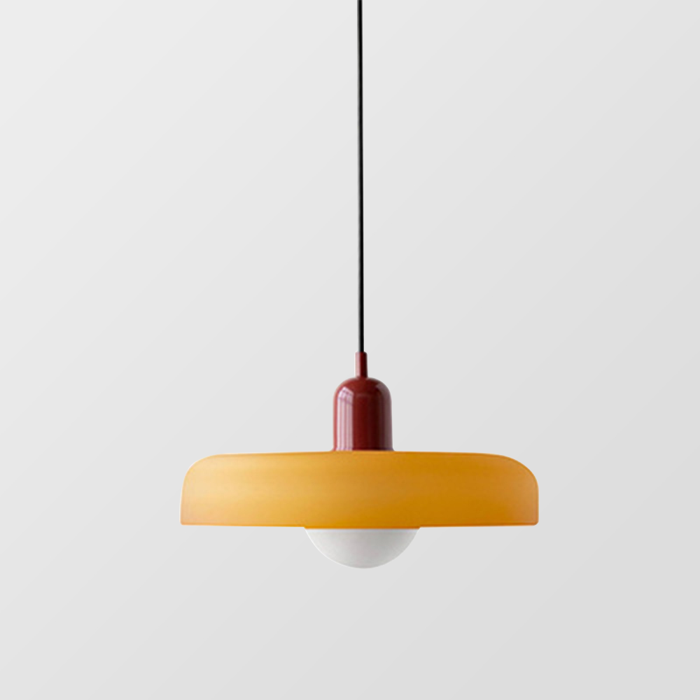 Bauhaus Pendelleuchte Aus Farbigem Glas