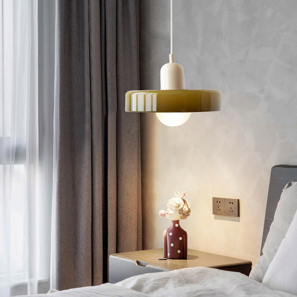 Bauhaus Pendelleuchte Aus Farbigem Glas