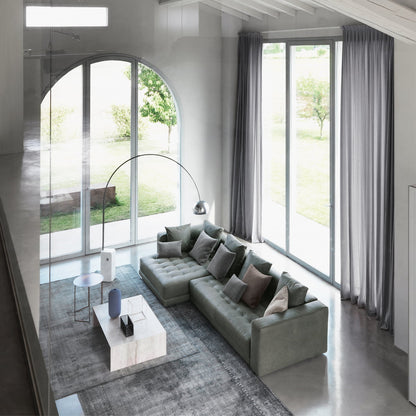 Flos - Arco LED-Stehleuchte, Edelstahl / Marmor weiß