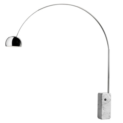 Flos - Arco LED-Stehleuchte, Edelstahl / Marmor weiß