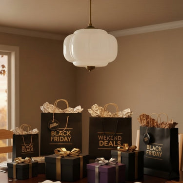 Vintage Milk Glass Semi Flush Mount Eloise Pendant Light