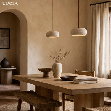 Kairi Cream Travertine Pendant Light